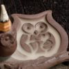 Cute Owl Branch Ceramic Back Flow Incense Burner Ornament