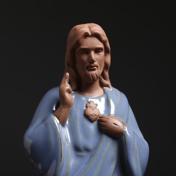 Jesus Virgin Mary Lotus Flower Ceramic Incense Stick Holder