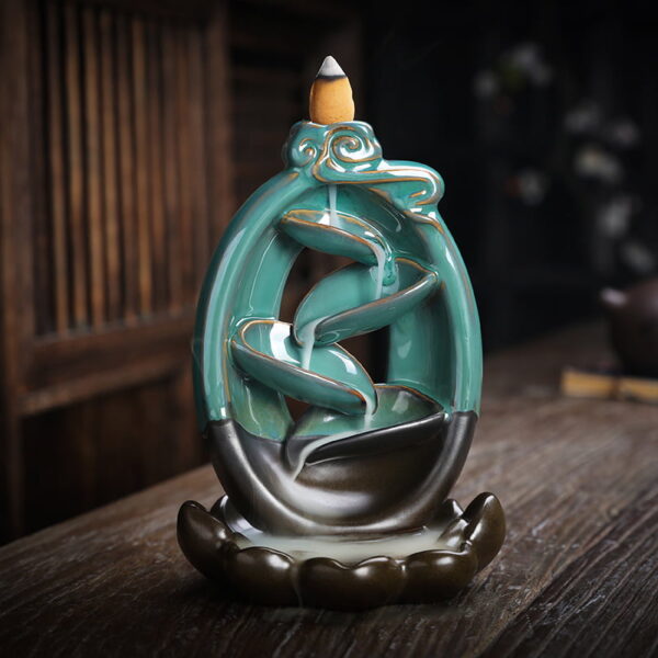 Oval Ceramic Waterfall Incense Burner Holder Oval Ceramic Waterfall Incense Burner Holder