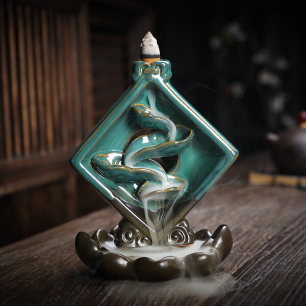 Rhombic Ceramic Waterfall Incense Burner Holder Rhombic Ceramic Waterfall Incense Burner Holder