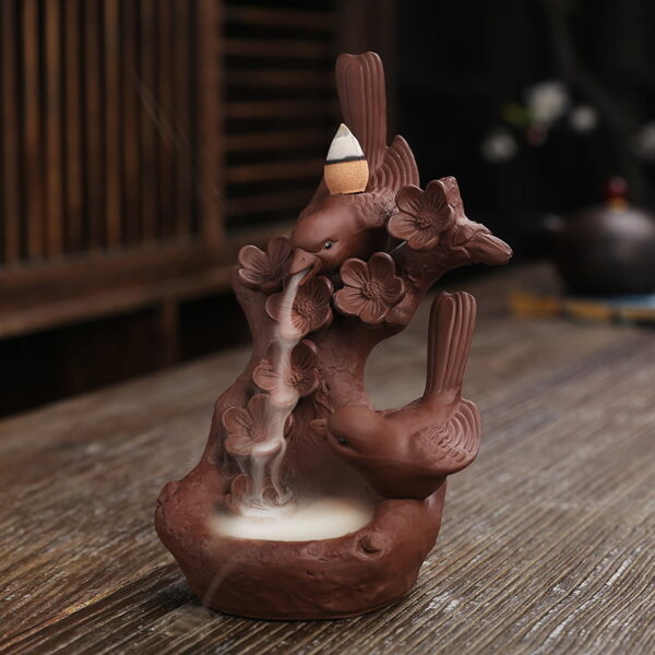 Bird Flower Waterfall Backflow Incense Burner