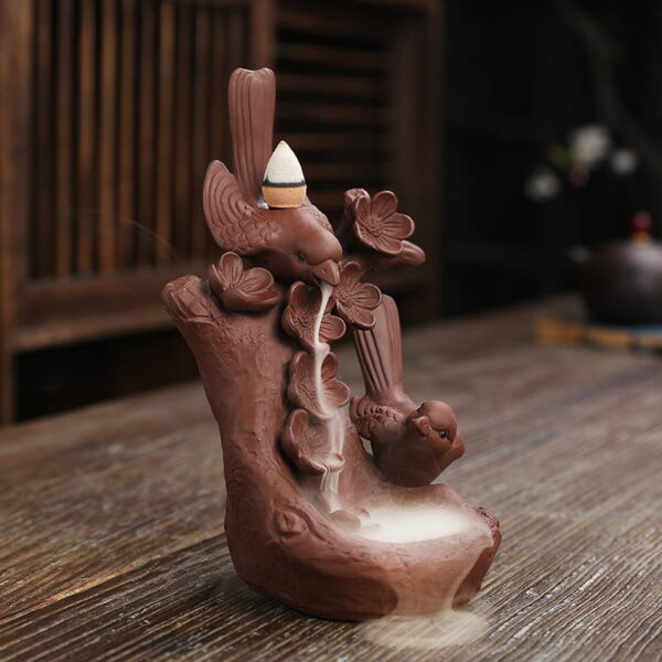 Bird Flower Waterfall Backflow Incense Burner