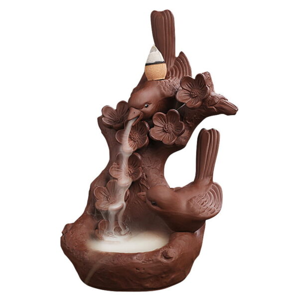 Bird Flower Waterfall Backflow Incense Burner