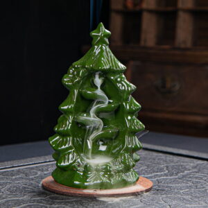 Ceramic Christmas Tree Backflow Incense Holder