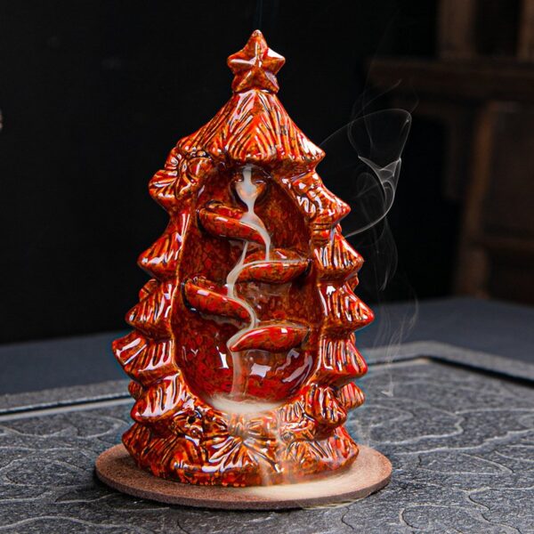 Ceramic Christmas Tree Backflow Incense Holder