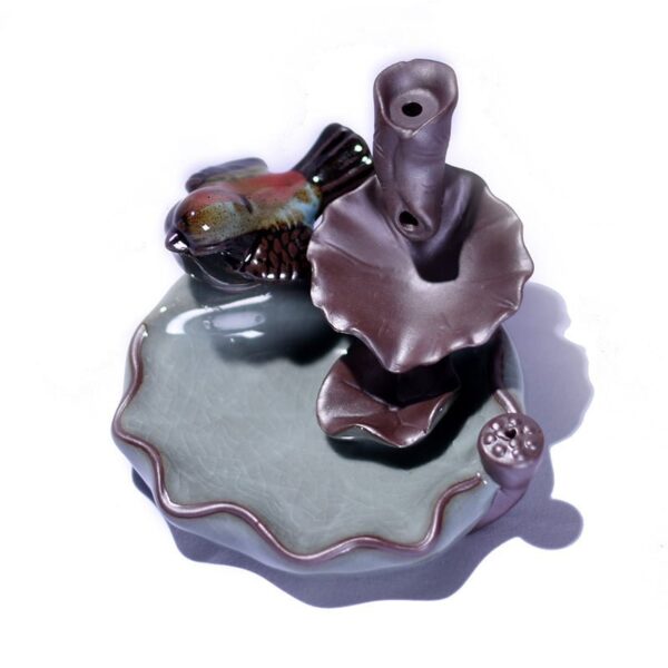 Frog Bird Butterfly Lotus Leaf Ceramic Incense Holder Backflow Incense Burner