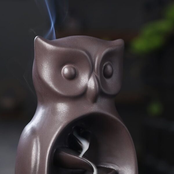 Standing Owl Ceramic Incense Holder Backflow Incense Burner