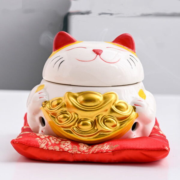 Fortune Cat Ceramic Incense Coil Burner Fortune Cat Ceramic Incense Coil Burner
