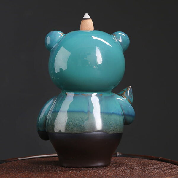 Blue Bear Ceramic Incense Backflow Cone Holder