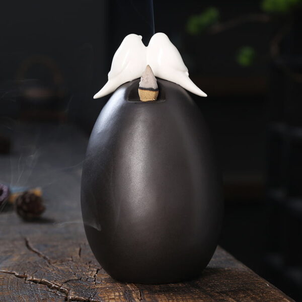 O1CN0192oxI41kW4FPTUUqd_!!2551464690-0-cib Peace White Dove Egg Ceramic Backflow Waterfall Incense Burner