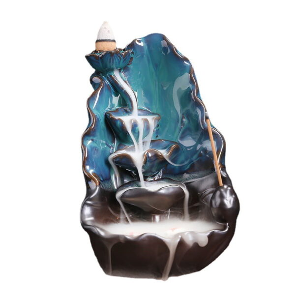 O1CN019rkBHF1Bs2lGCtpPN_!!0-0-cib Lotus Leaf Blue Ceramic Waterfall Incense Holder