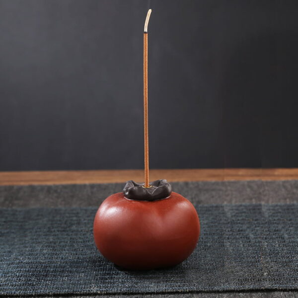 Cute Vivid Persimmon Ceramic Stick Incense Holder
