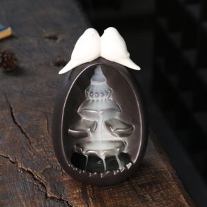 Peace White Dove Egg Ceramic Backflow Waterfall Incense Burner Peace White Dove Egg Ceramic Backflow Waterfall Incense Burner