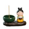 Tang Dynasty Lady Handcrafted Porcelain Censer Incense Stick Stand