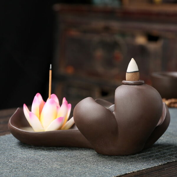 Vivid Lotus Petal Waterfall Incense Burner Incense Stick Holder Vivid Lotus Petal Waterfall Incense Burner Incense Stick Holder