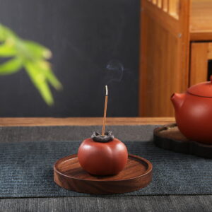 Cute Vivid Persimmon Ceramic Stick Incense Holder Cute Vivid Persimmon Ceramic Stick Incense Holder