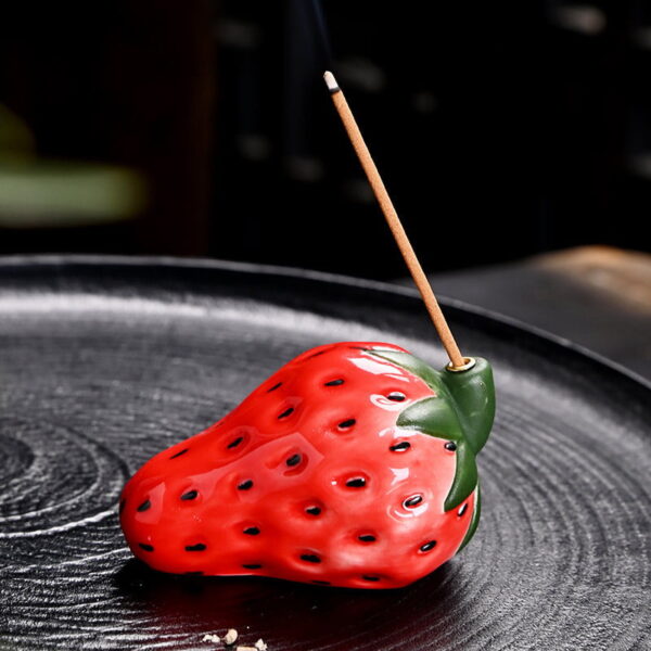 Cute Strawberry Ceramic Incense Stick Holder