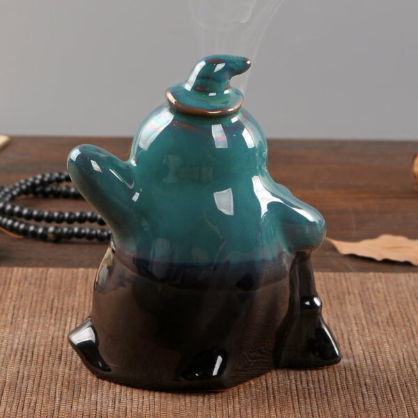 Halloween Ghost Witch Ceramic Incense Burner Waterfall