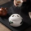 Panda Black White Ceramic Coil Incense Holder - Image 2