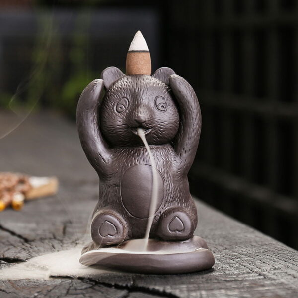 Cute Bear Ceramic Incense Waterfall Burner