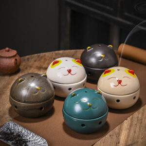 Round Cute Cat Incense Coil Holder Round Cute Cat Incense Coil Holder