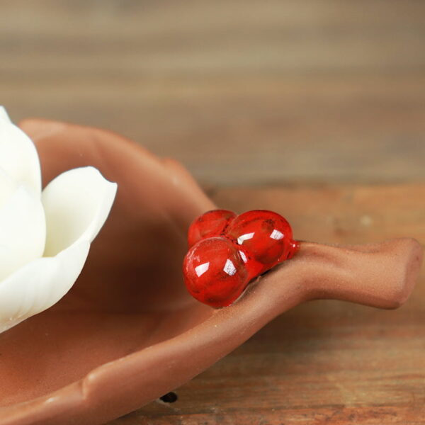 Leaf Lotus Flower Ceramic Incense Stick Holder
