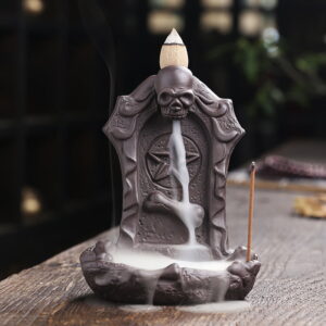 Halloween Skull Token Ceramic Incense Fountain Burner