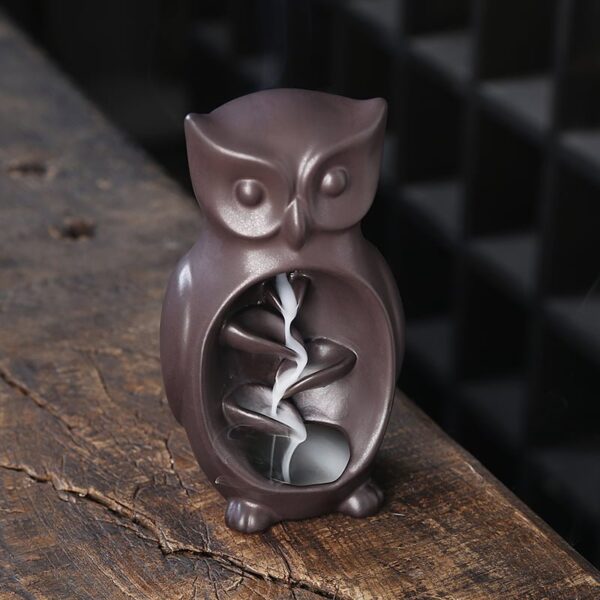Standing Owl Ceramic Incense Holder Backflow Incense Burner