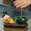 Tang Dynasty Lady Handcrafted Porcelain Censer Incense Stick Stand