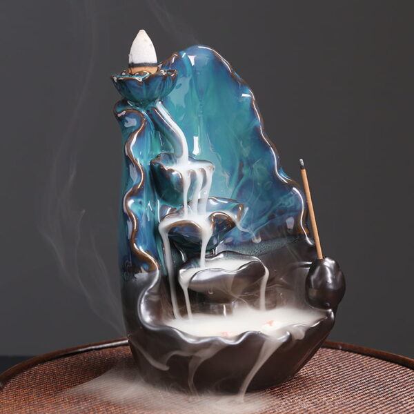 O1CN01MlpDtd1kW4JCYtfnm_!!2551464690-0-cib Lotus Leaf Blue Ceramic Waterfall Incense Holder