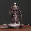 Halloween Skeleton Skull Ceramic Backflow Incense Waterfall Burner