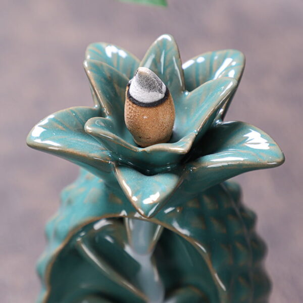 Pineapple Ceramic Back Flow Incense Holder Home Decoration