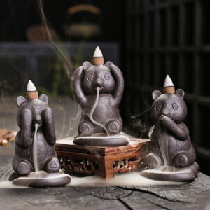 Cute Bear Ceramic Incense Waterfall Burner