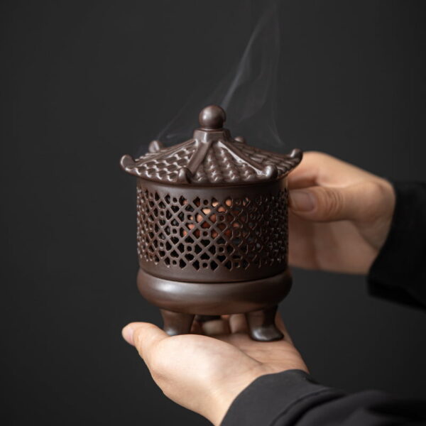 Hollow Pavilion Ceramic Incense Coil Holder