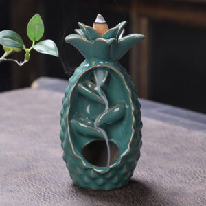Pineapple Ceramic Back Flow Incense Holder Home Decoration