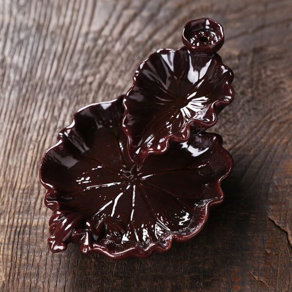 Two Lotus Leaves Incense Fountain Smoke Waterfall
