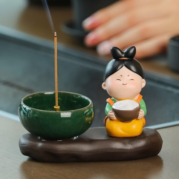 Tang Dynasty Lady Handcrafted Porcelain Censer Incense Stick Stand