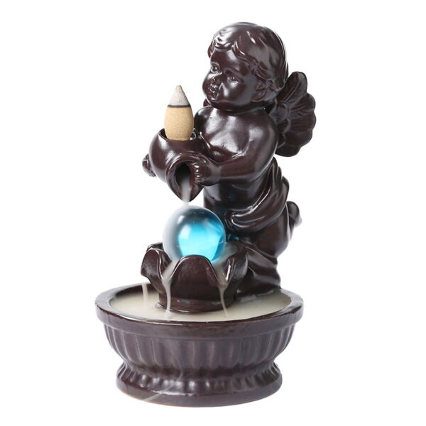 O1CN01WXCYbn1kW4HV8ARg9_!!2551464690-0-cib Angel Boy Ceramic Water Fall Incense Holder With LED Lamp