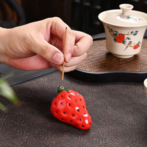 Cute Strawberry Ceramic Incense Stick Holder