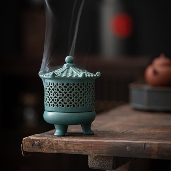 Hollow Pavilion Ceramic Incense Coil Holder