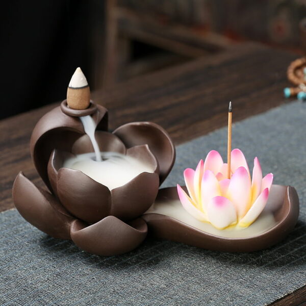 Vivid Lotus Petal Waterfall Incense Burner Incense Stick Holder Vivid Lotus Petal Waterfall Incense Burner Incense Stick Holder