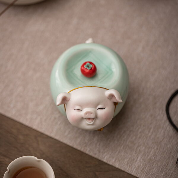 Smiling Pig Ceramic Incense Stick Holder