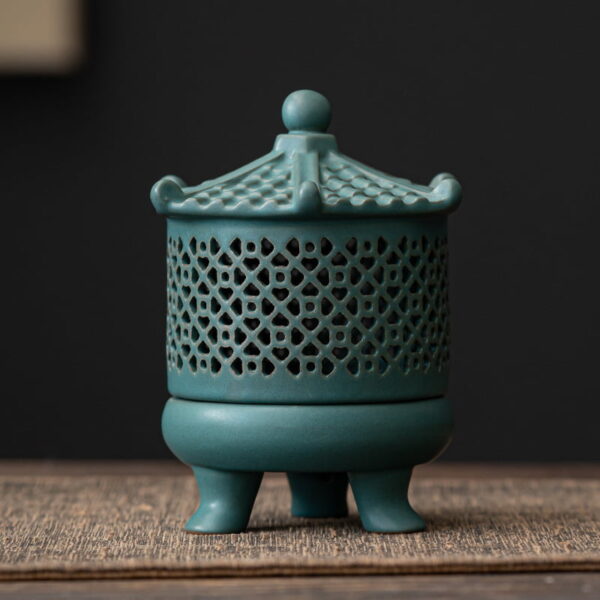 Hollow Pavilion Ceramic Incense Coil Holder