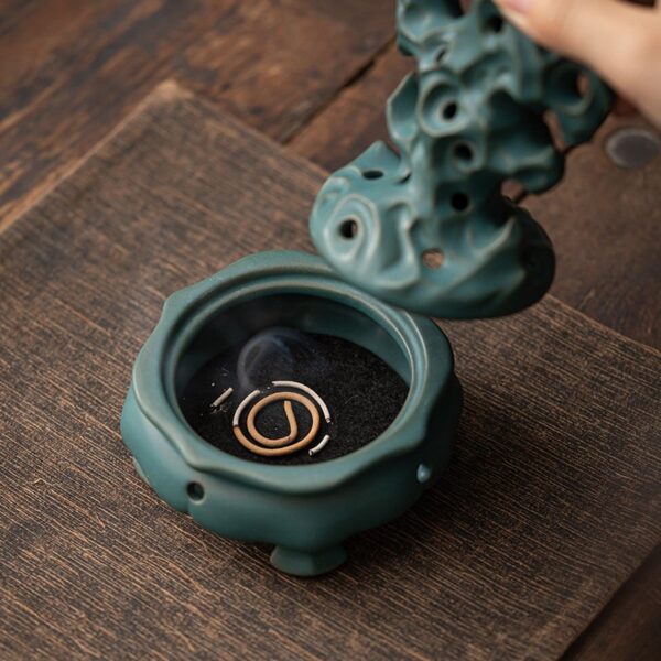 Rockery Stone Ceramic Incense Coil Holder