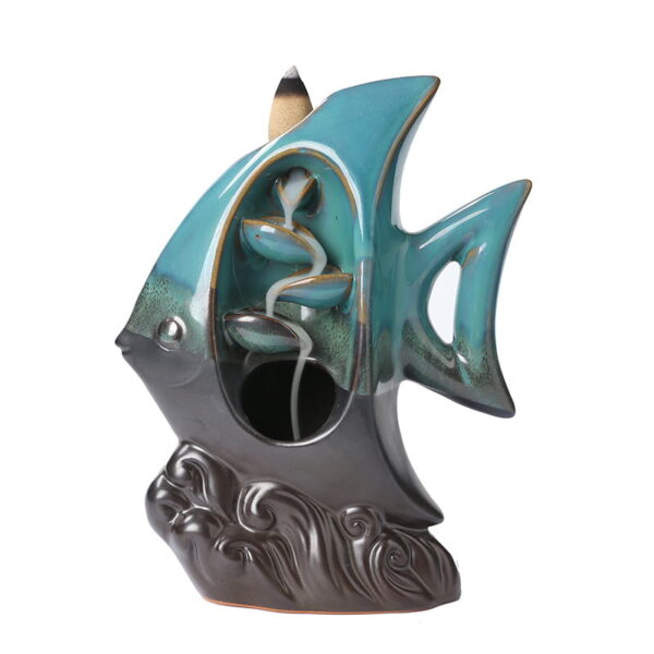 O1CN01Zjovmq1kW4HS20Dv0_!!2551464690-0-cib Cute Fish Ceramic Smoke Waterfall Incense Holder