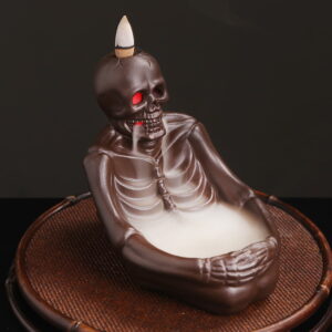 Skeleton Pumpkin Mummy Bat King Ceramic Waterfall Incense Burner