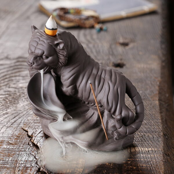Tiger Ceramic Backflow Incense Holder Waterfall