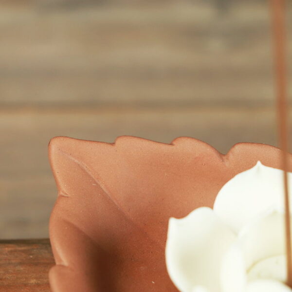 Leaf Lotus Flower Ceramic Incense Stick Holder