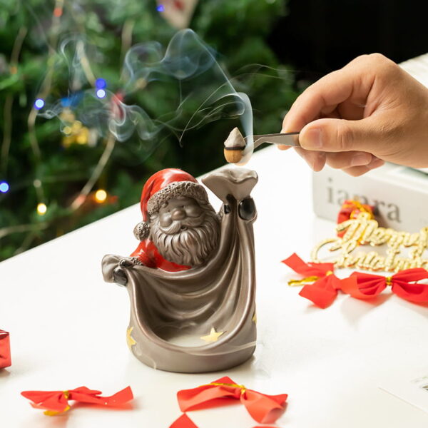 Christmas Santa Claus  Waterfall Backflow Ceramic Incense Burner