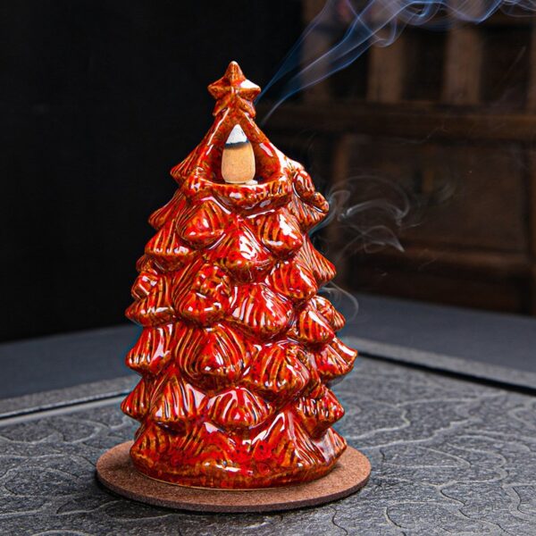 Ceramic Christmas Tree Backflow Incense Holder